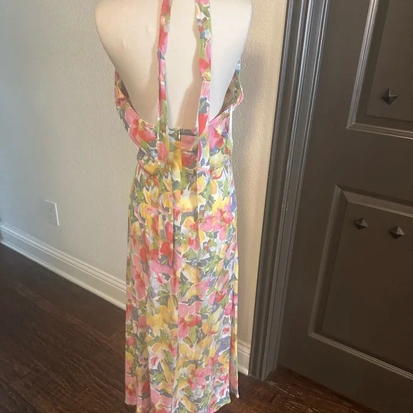 LucyParis Floral Halter Sundress-Size M - Picture 2 of 6